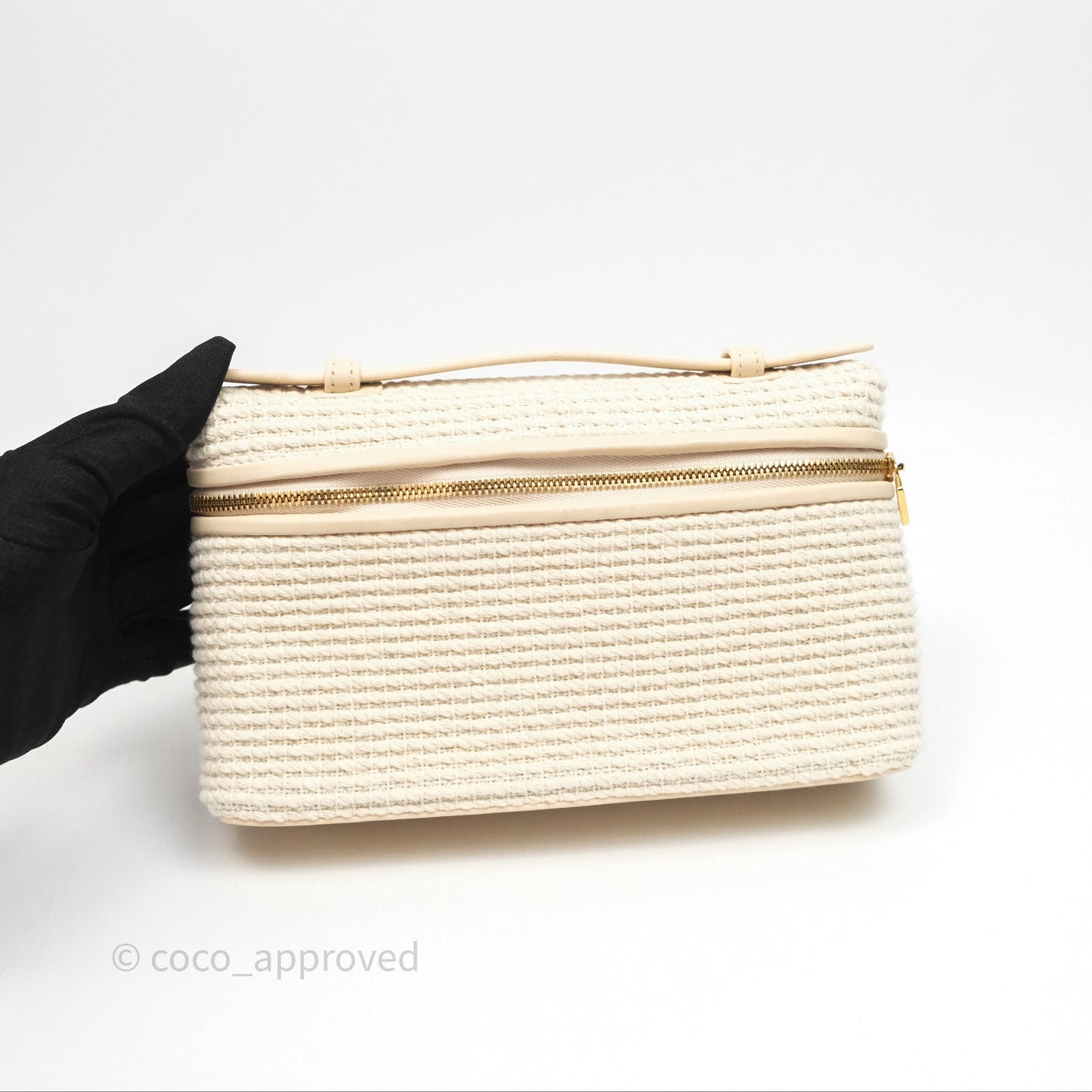 Loro Piana Extra Pocket L19 Beige Cotton-Linen Gold Hardware