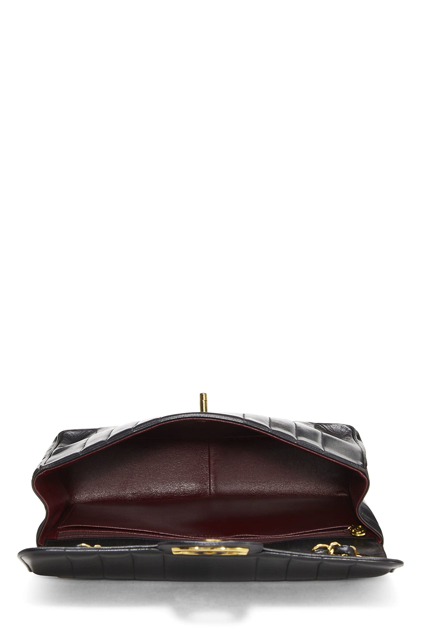 Chanel,  Black Vertical Lambskin Half Flap Jumbo, Black