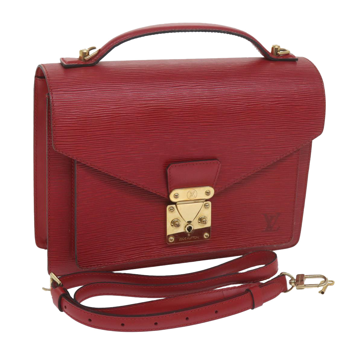 LOUIS VUITTON Epi Monceau 28 Hand Bag 2way Red M40783 LV 61150