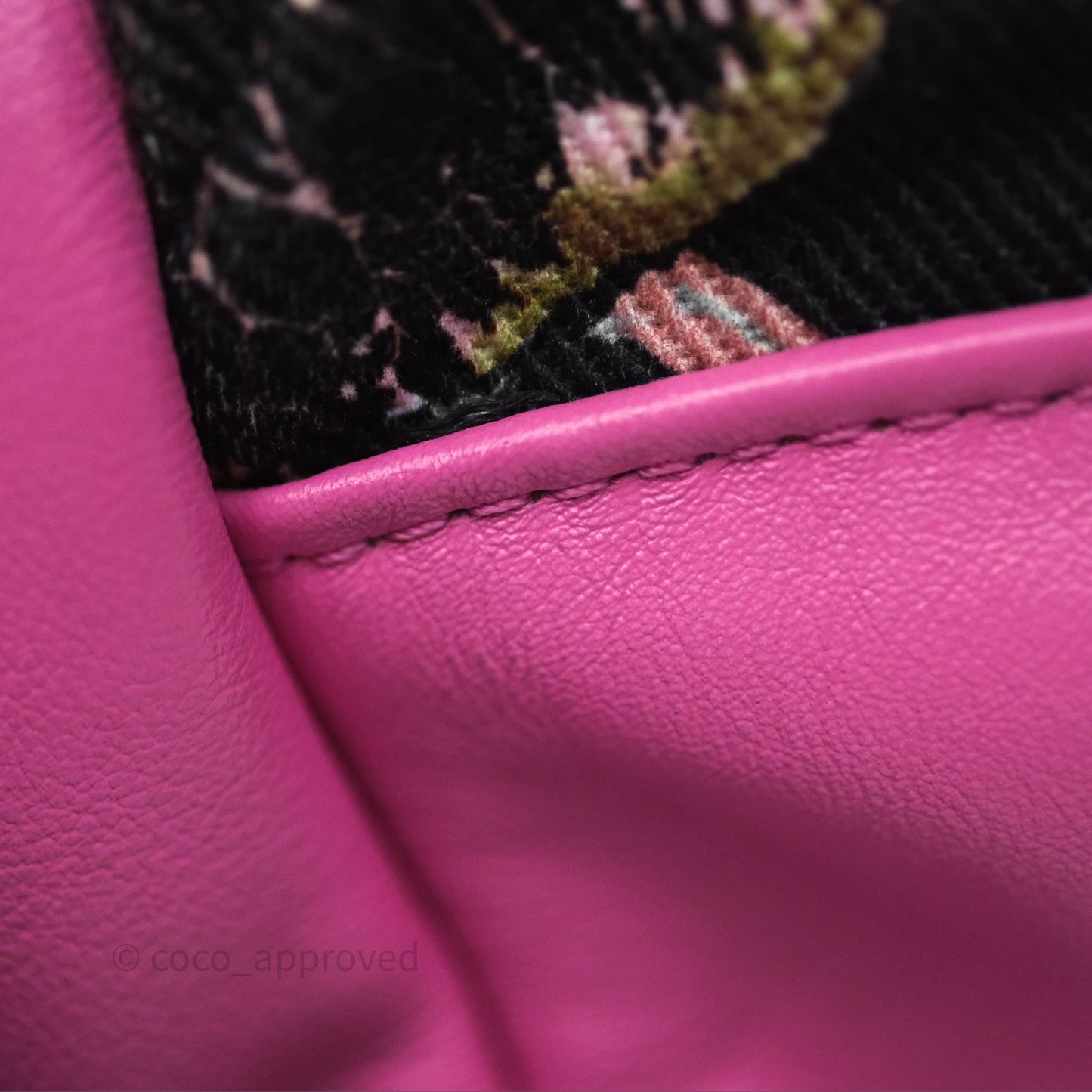 Chanel 31 Large Shopping Bag Leaves Printed Canvas/ Calfskin Pink