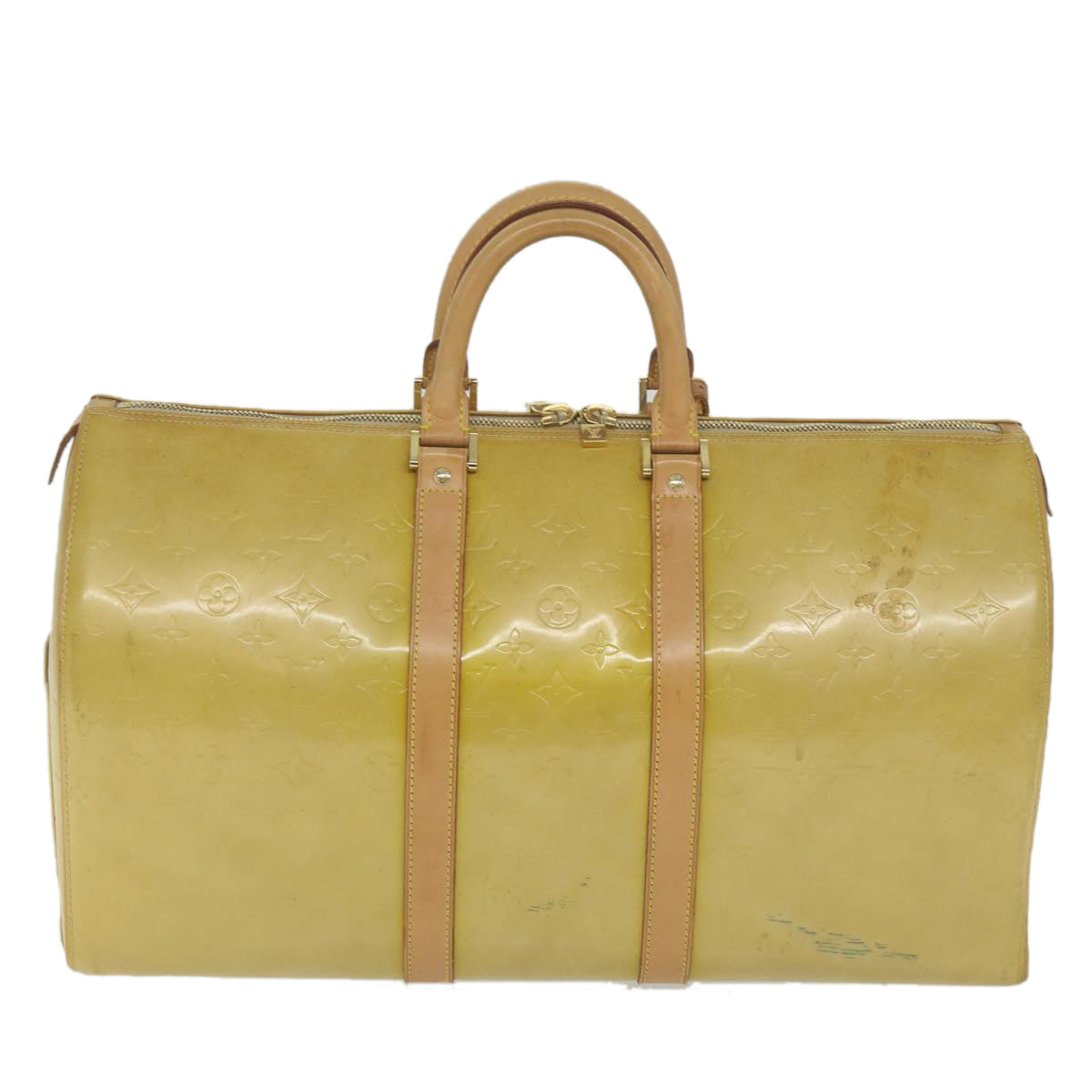 LOUIS VUITTON Monogram Vernis Mercer Boston Bag Beige M91000 LV 61172