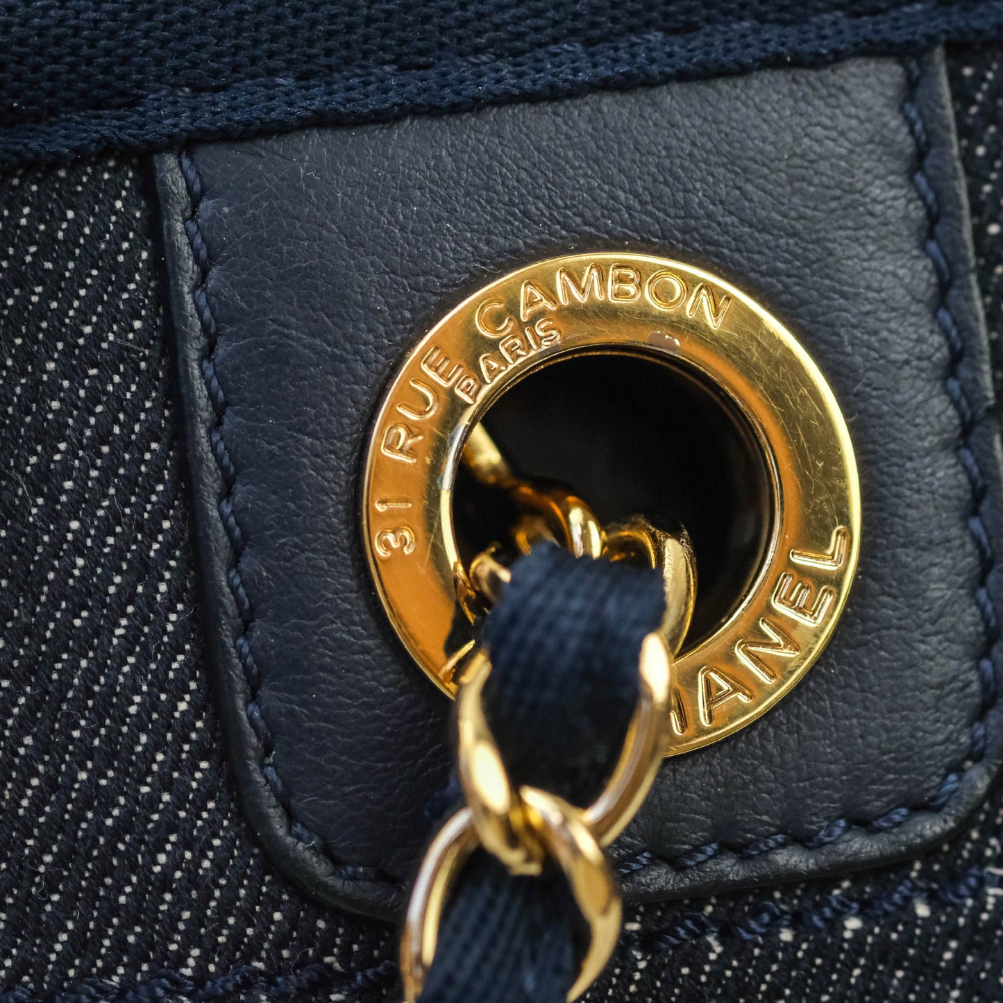 Chanel Denim Deauville Medium Tote Navy