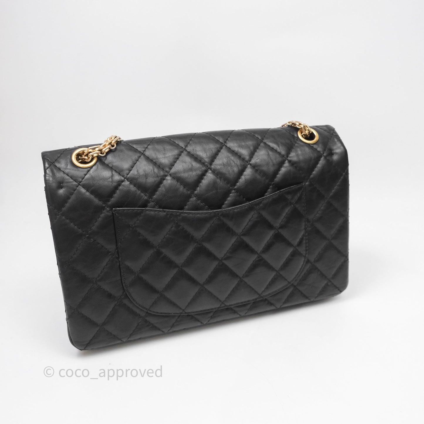 Chanel Quilted Reissue 226 Aged Calfskin Black Aged Gold Hardware