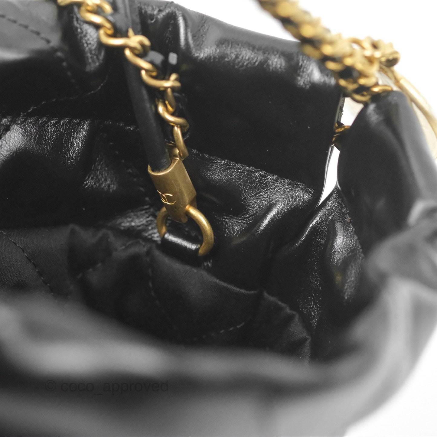 Chanel 22 Mini Bag Black Crumpled Calfskin