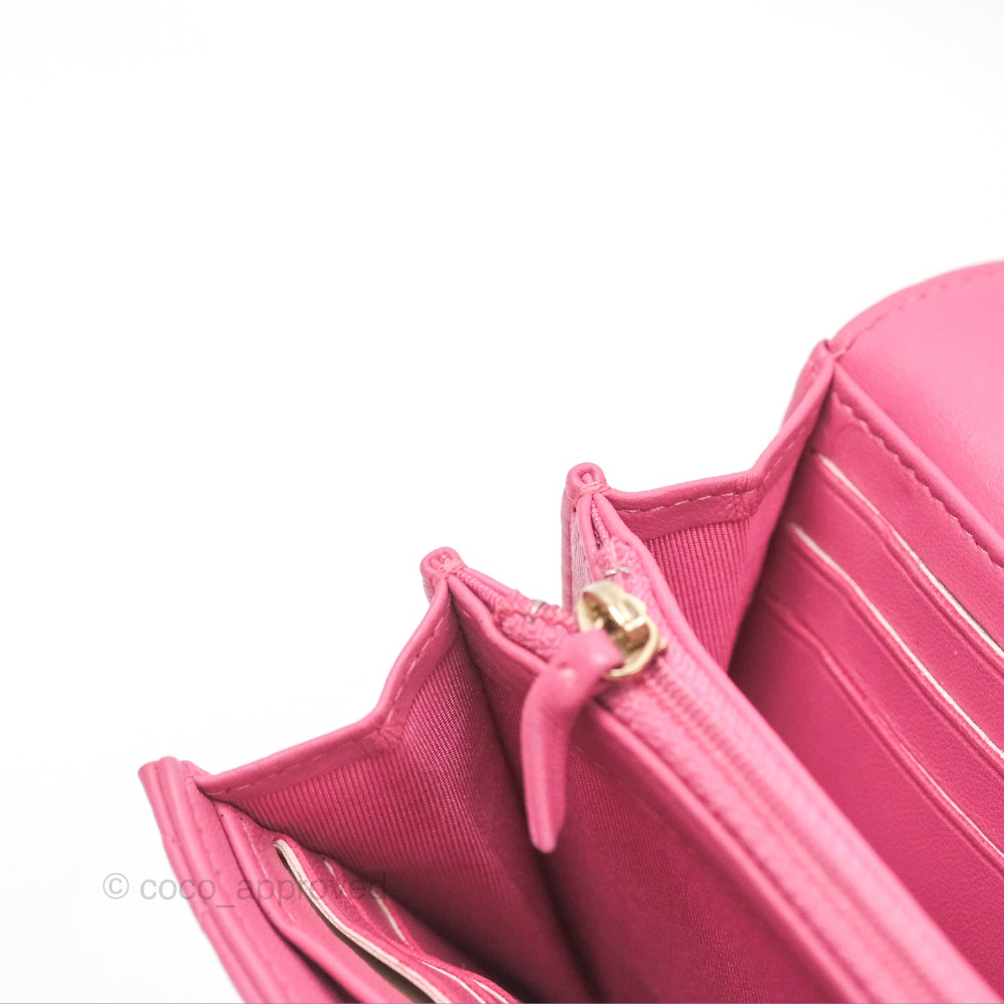 Chanel Classic Quilted Long Wallet Pink Lambskin Gold Hardware