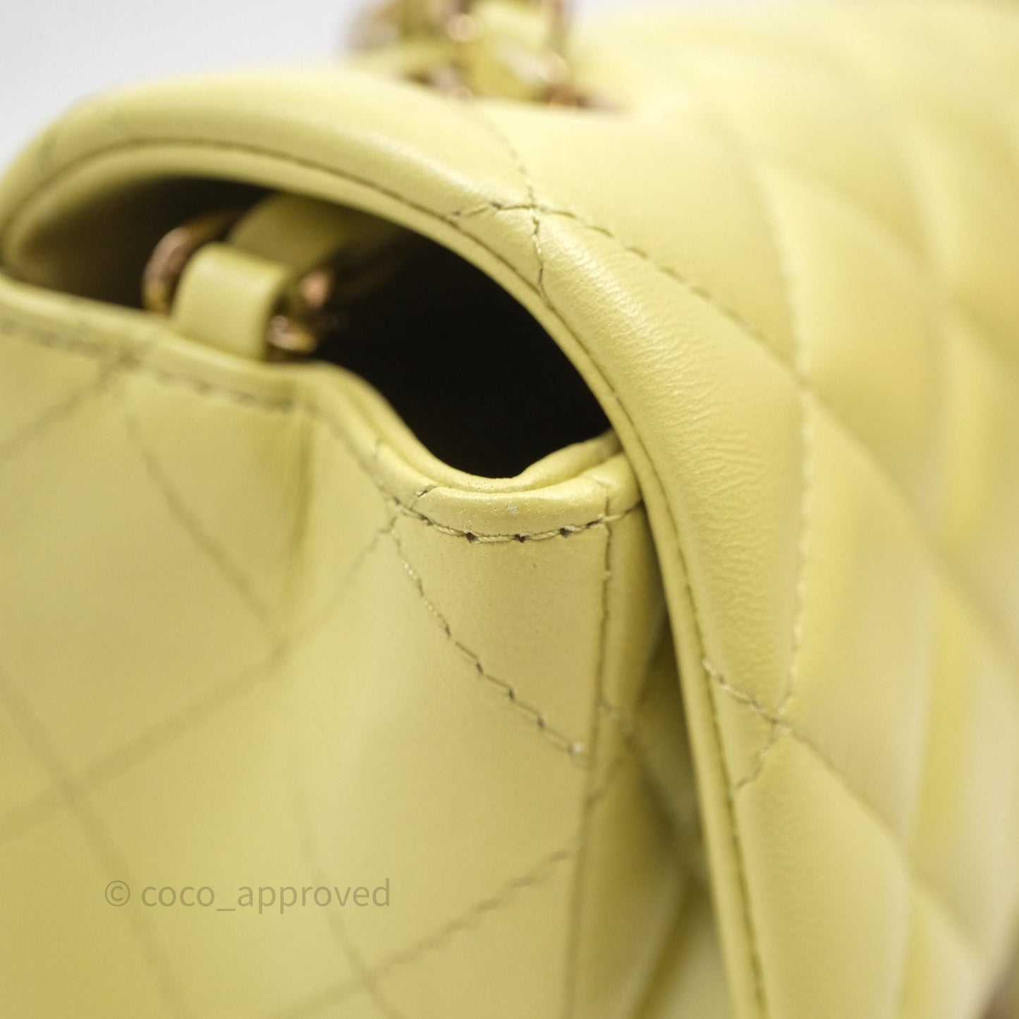 Chanel Mini Rectangular Flap Quilted Green Lambskin Gold Hardware