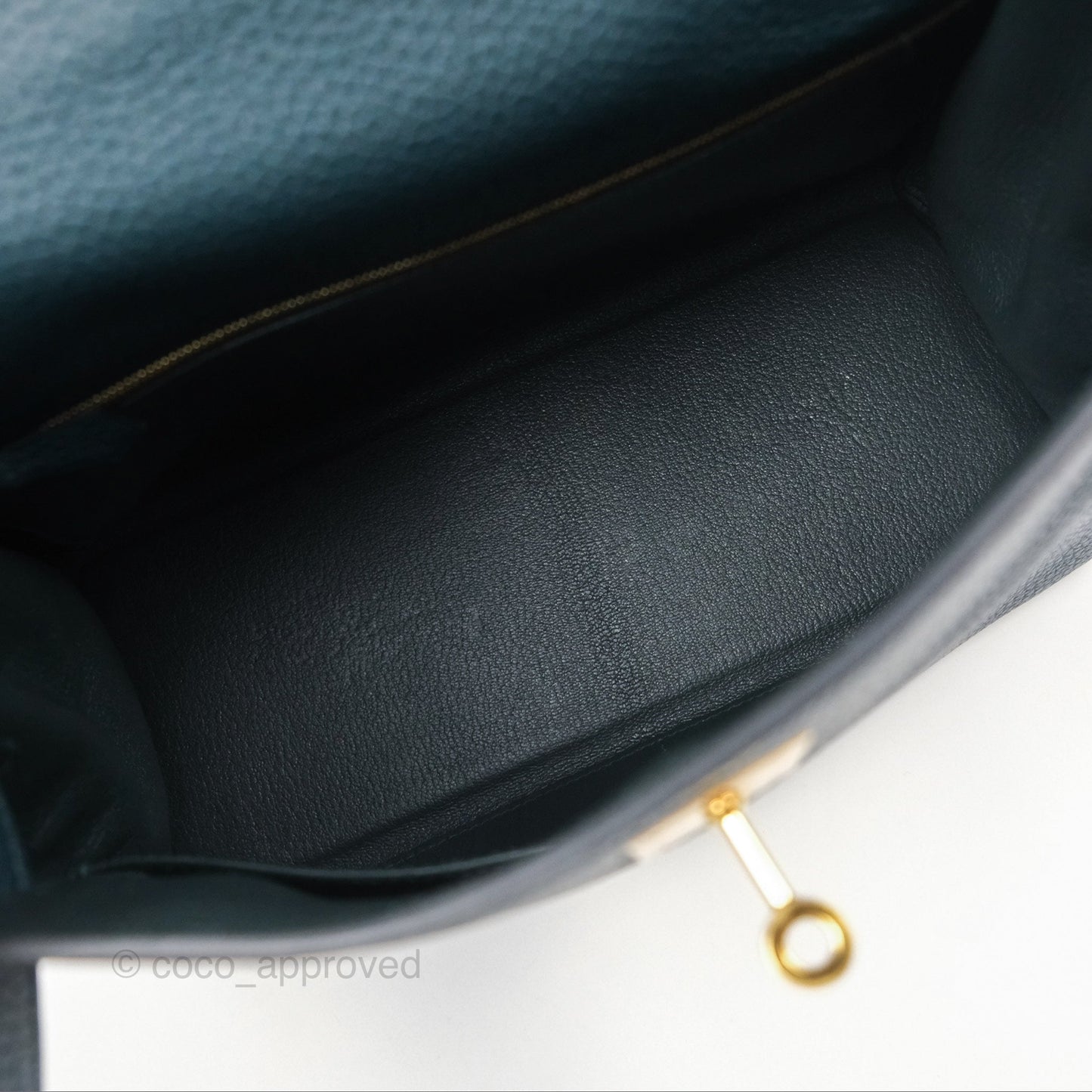 Hermes Kelly 28 Clemence Vert Cypress 6O Gold Hardware