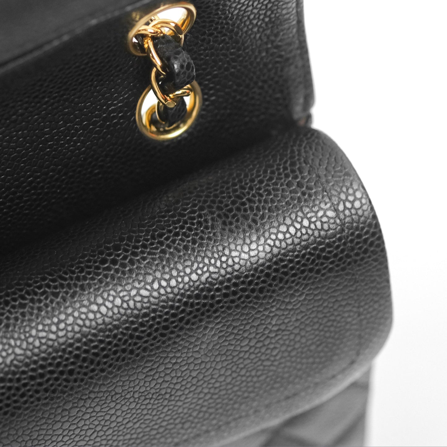 Chanel Classic M/L Medium Flap Quilted Black Caviar Gold Hardware