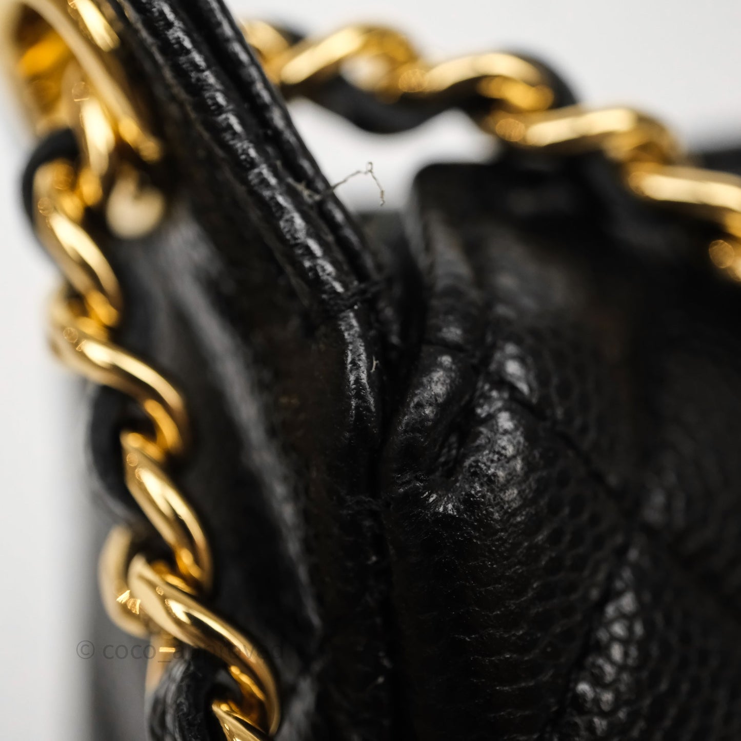 Chanel Clutch on Chain Black Caviar Gold Hardware 25A
