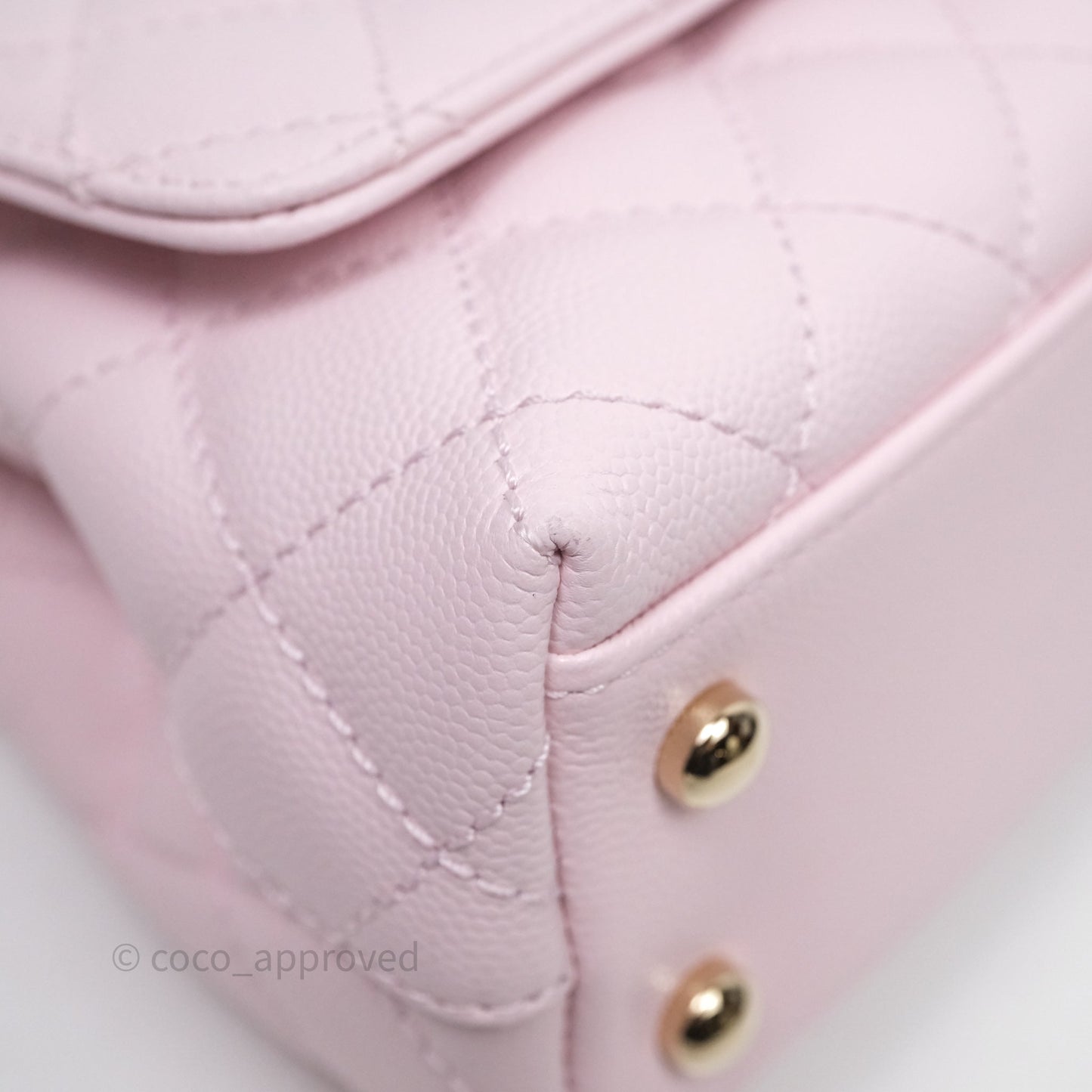 Chanel Mini Coco Handle Light Pink Caviar Gold Hardware