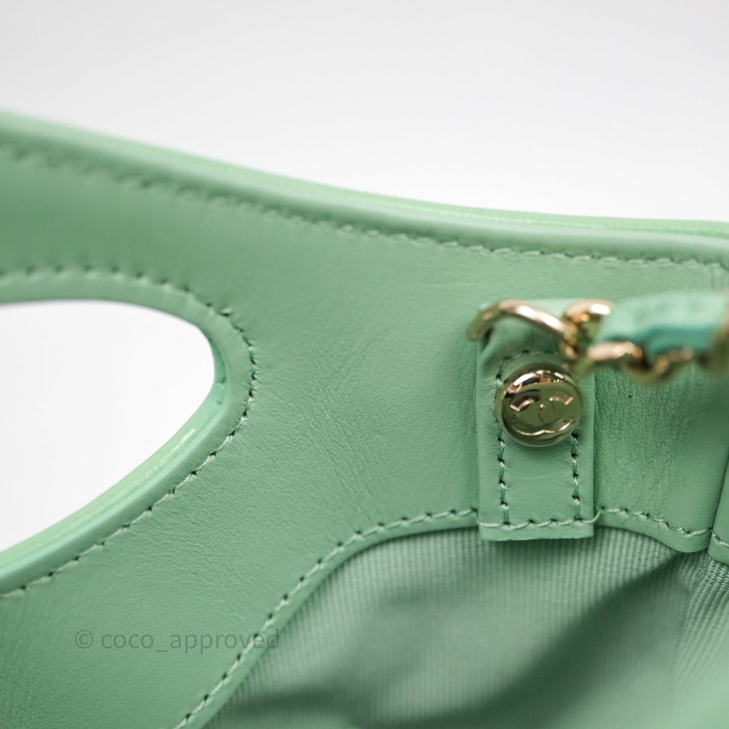 Chanel Nano 31 Green Shiny Lambskin Gold Hardware