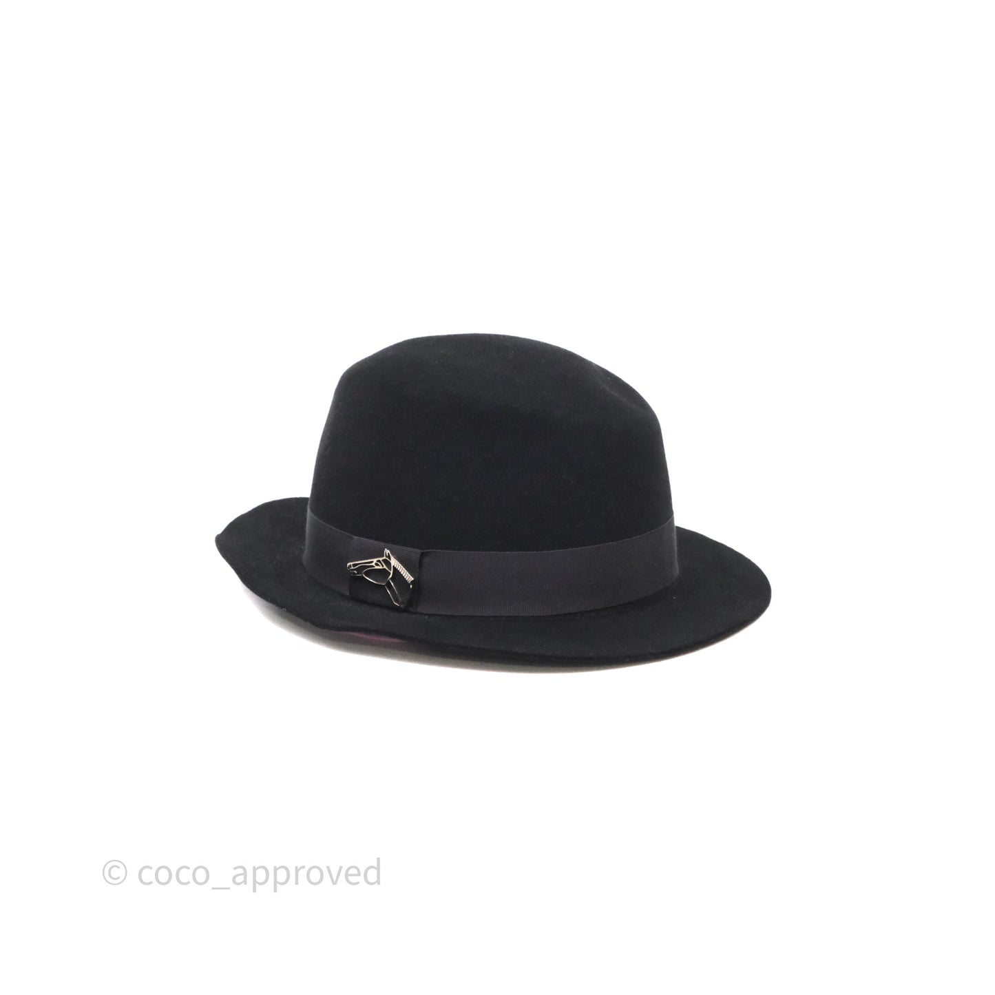 Hermès Black Trilby Hat Size 59