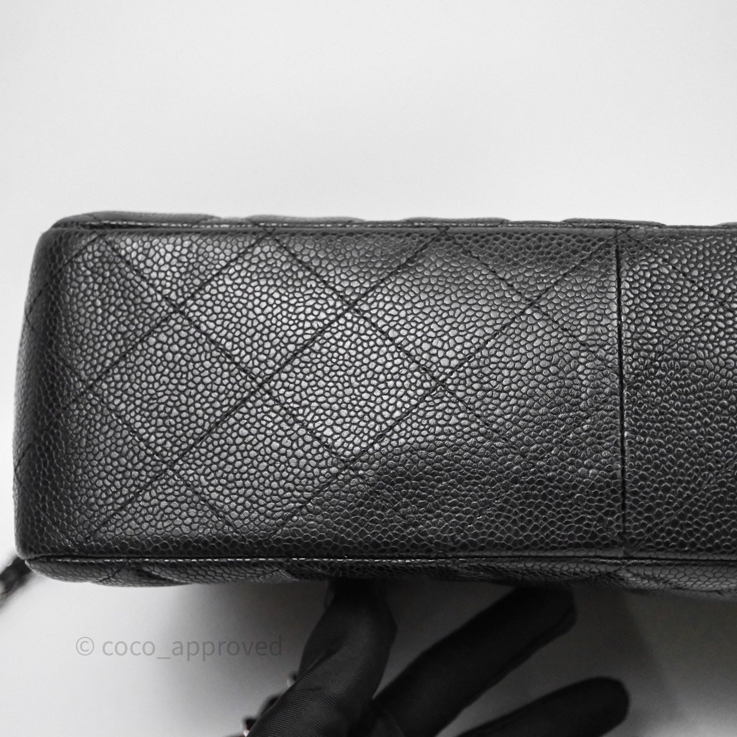 Chanel Jumbo Single Flap Black Caviar Silver Hardware