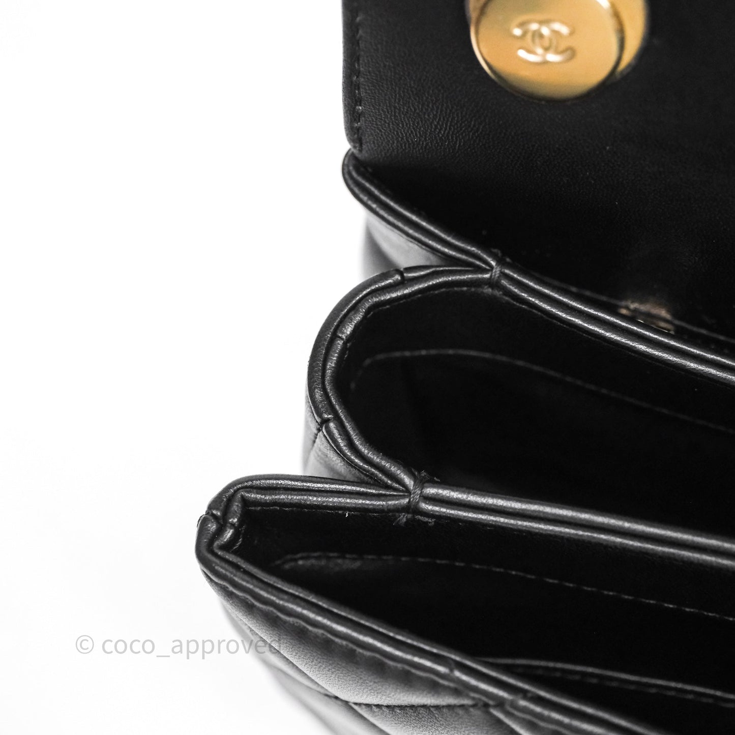 Chanel Small Trendy CC Black Lambskin Gold Hardware