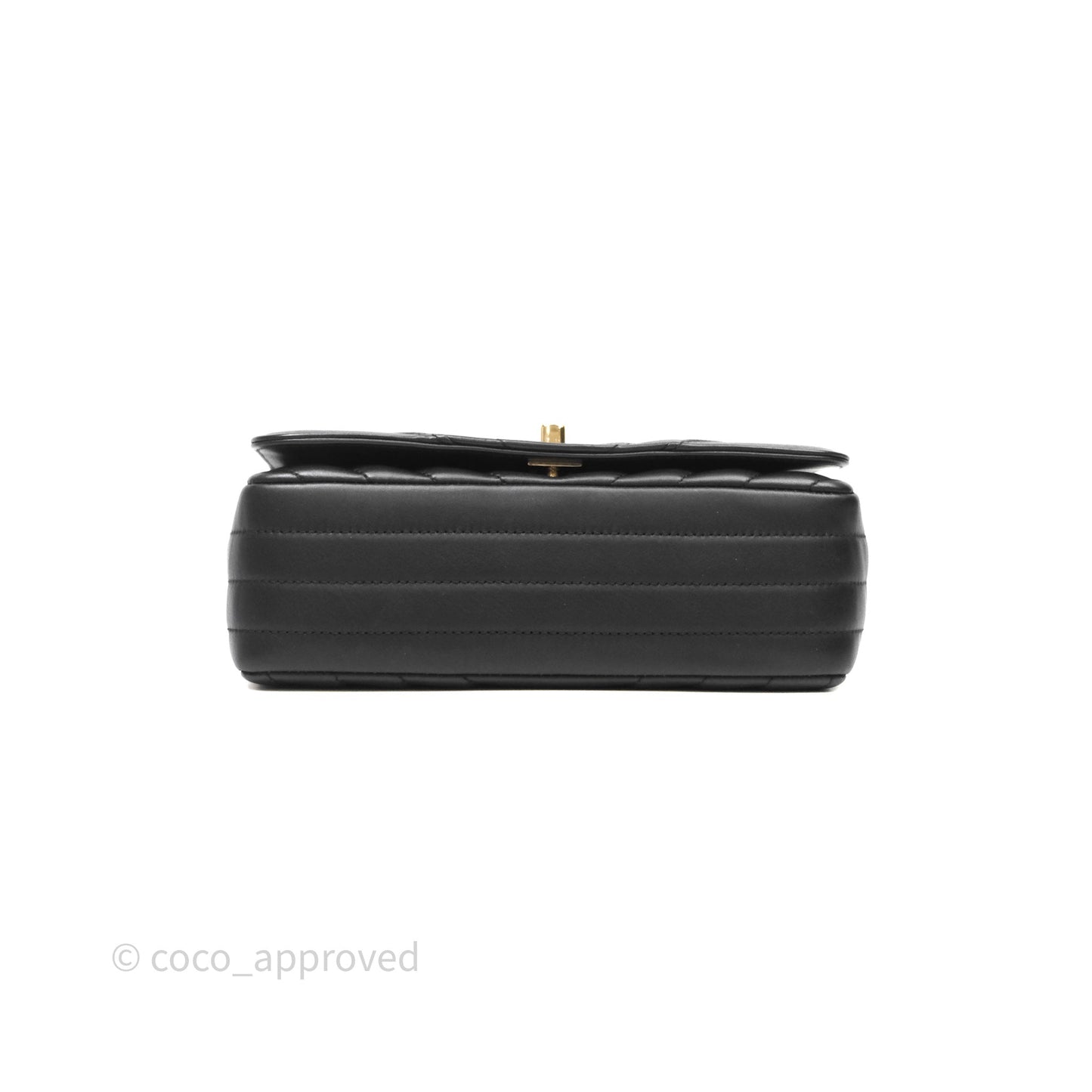 Chanel Black Lambskin Chevron Quilted Statement Flap Bag Light Gold Hardware