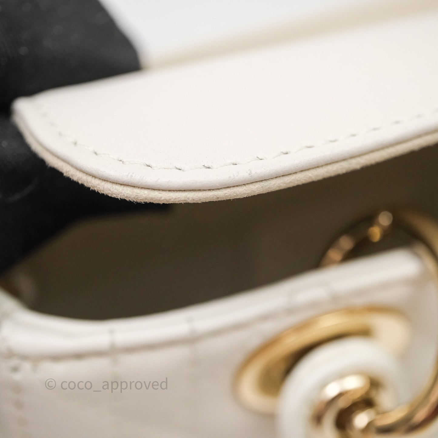 Christian Dior Micro Lady D-Joy Bag Latte Cannage Lambskin Gold Hardware