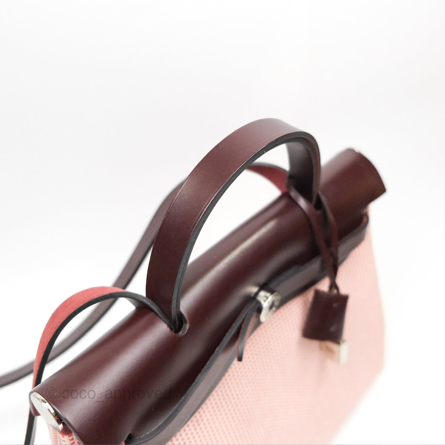Hermès Herbag Retourne Zip 31 Ecru/Brique/Mauve Pale/Rouge Sellier Canvas Palladium Hardware