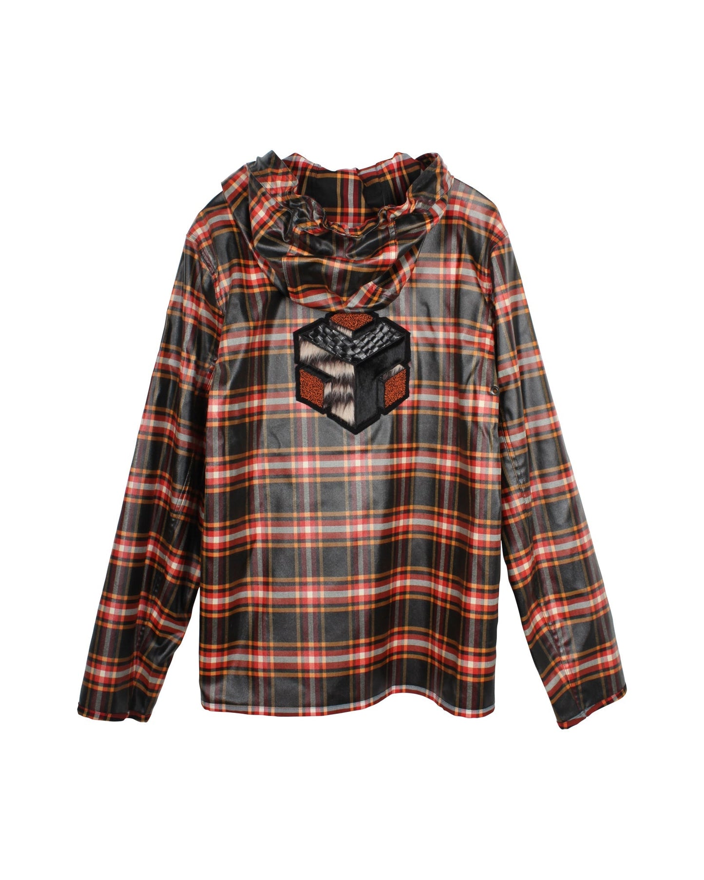 Luxury Bottega Veneta Check Hooded Jacket in Multicolor Wool Blend