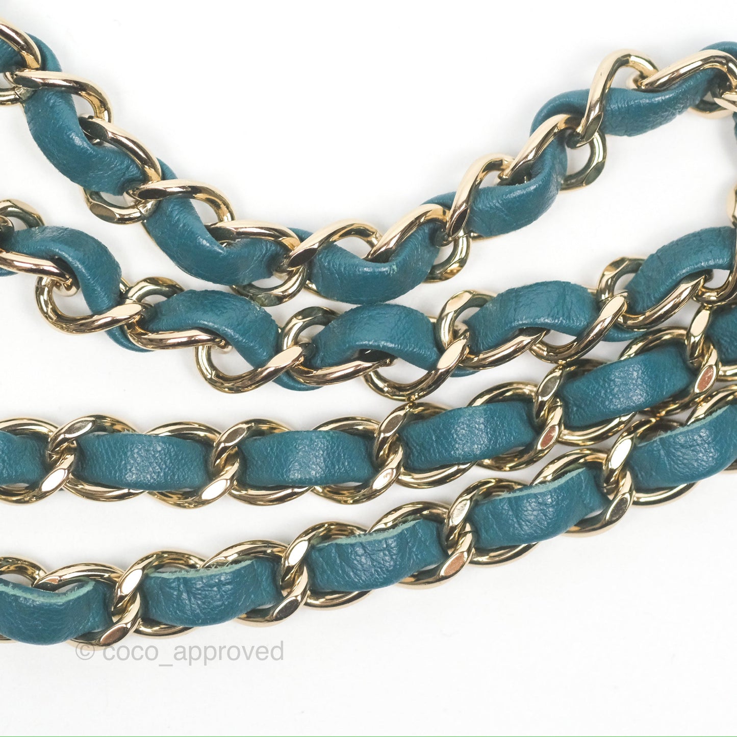 Chanel Mini Rectangular Flap Teal Tweed Gold Hardware