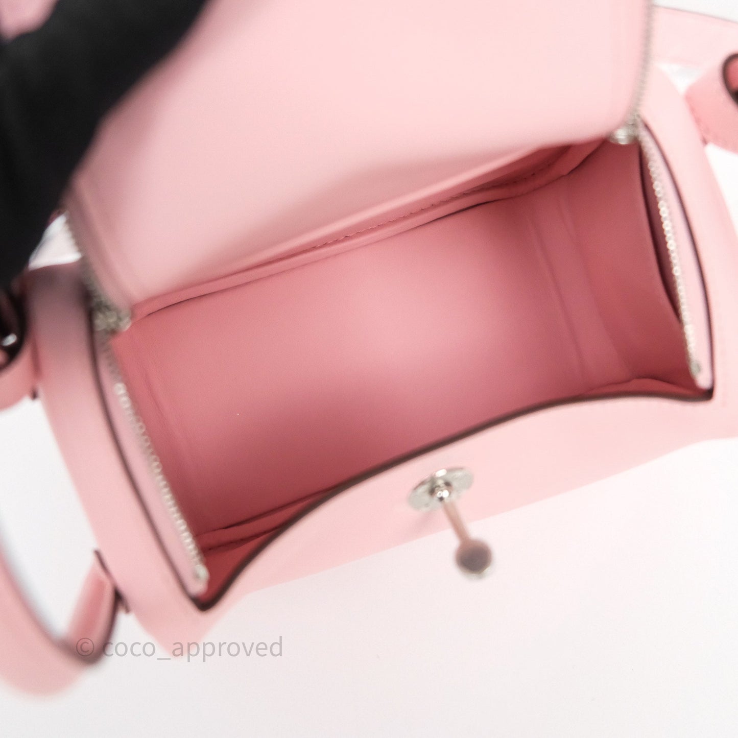 Hermès Mini Lindy II 20 Rose Sakura 3Q Swift Palladium Hardware