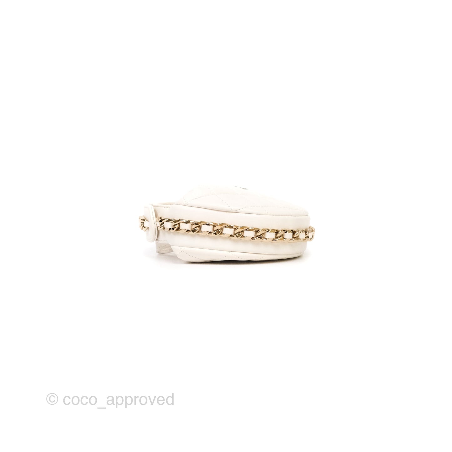 Chanel Chain Around Mini Hobo Pouch White Lambskin Gold Hardware 23C