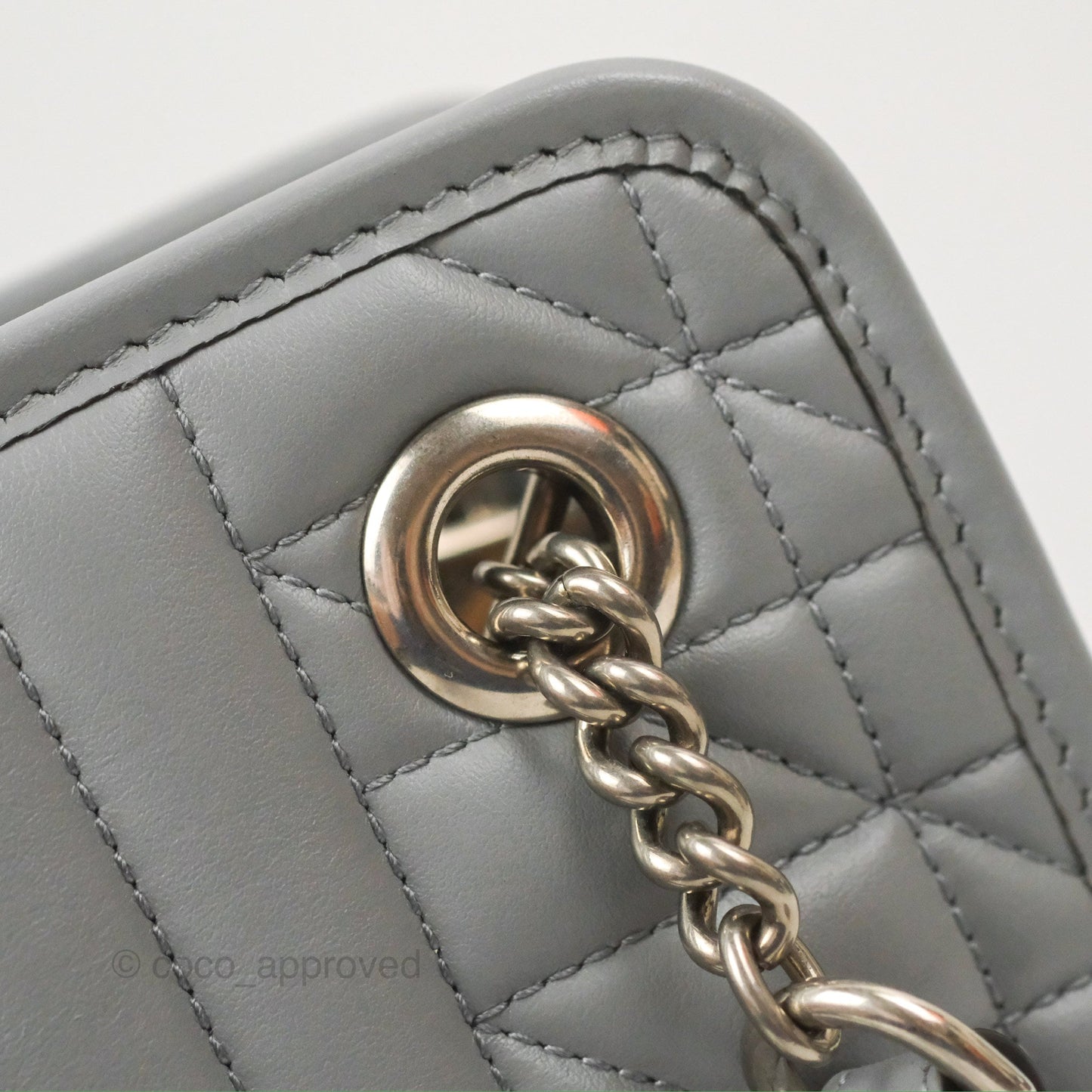 Gucci Mini GG Marmont Vertical Tote Bag Grey Silver Hardware