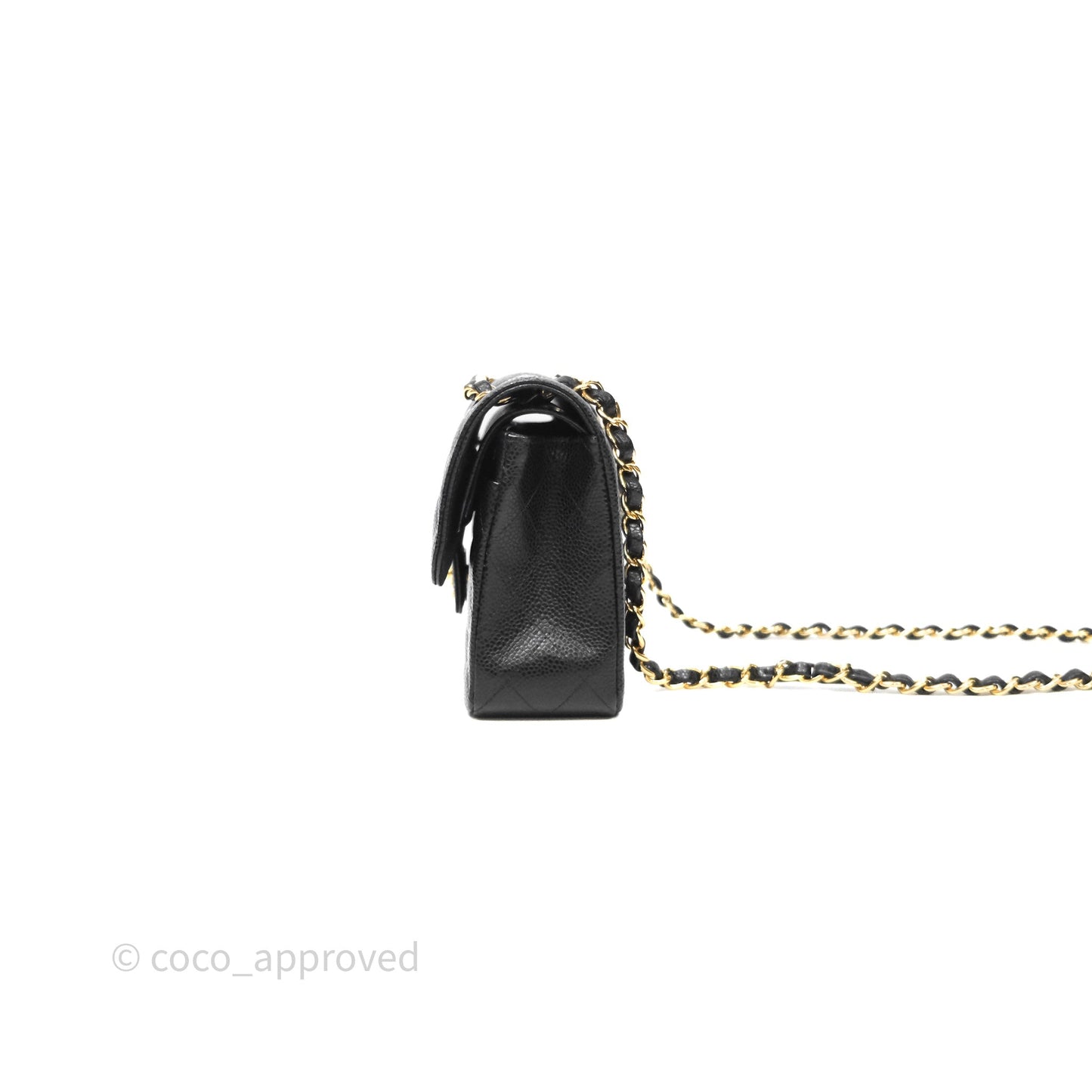 Chanel Small Classic Flap Quilted Black Caviar Gold Hardware