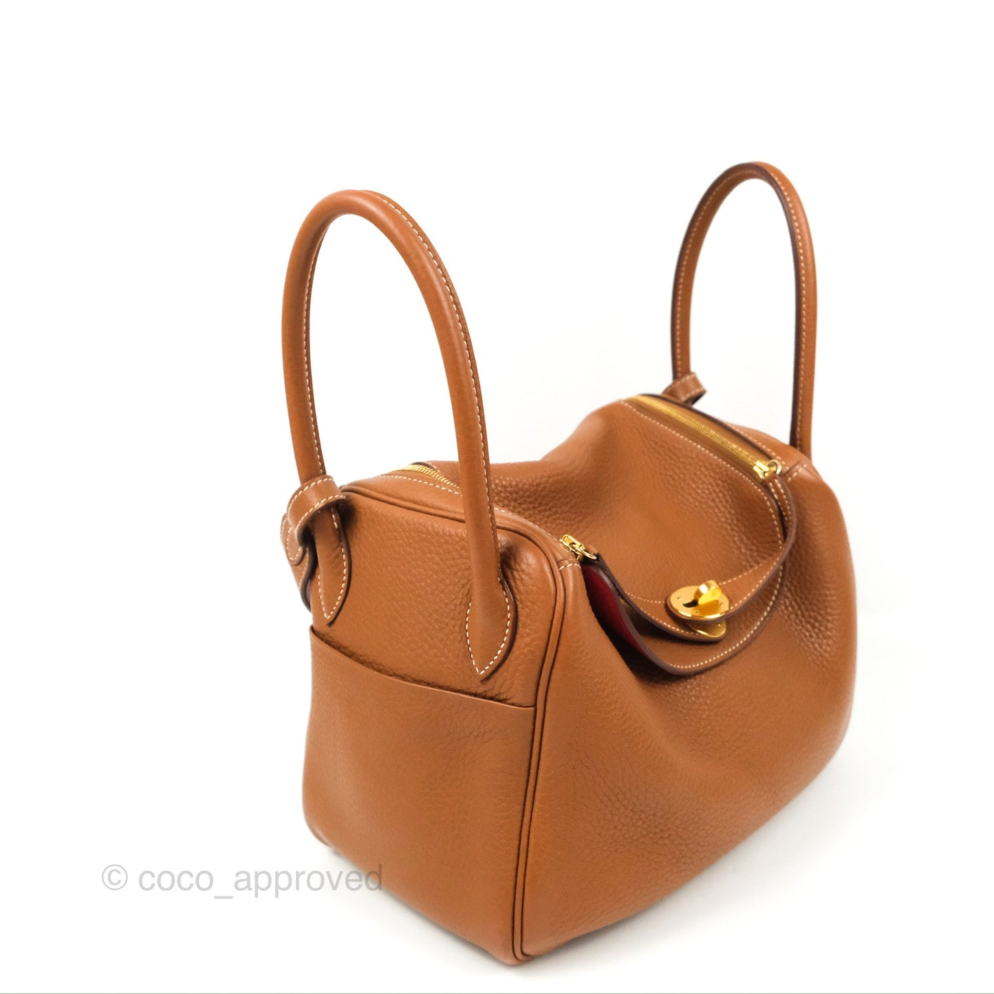 Hermès Lindy 26 Gold Verso Rouge Tomate Clemence Gold Hardware