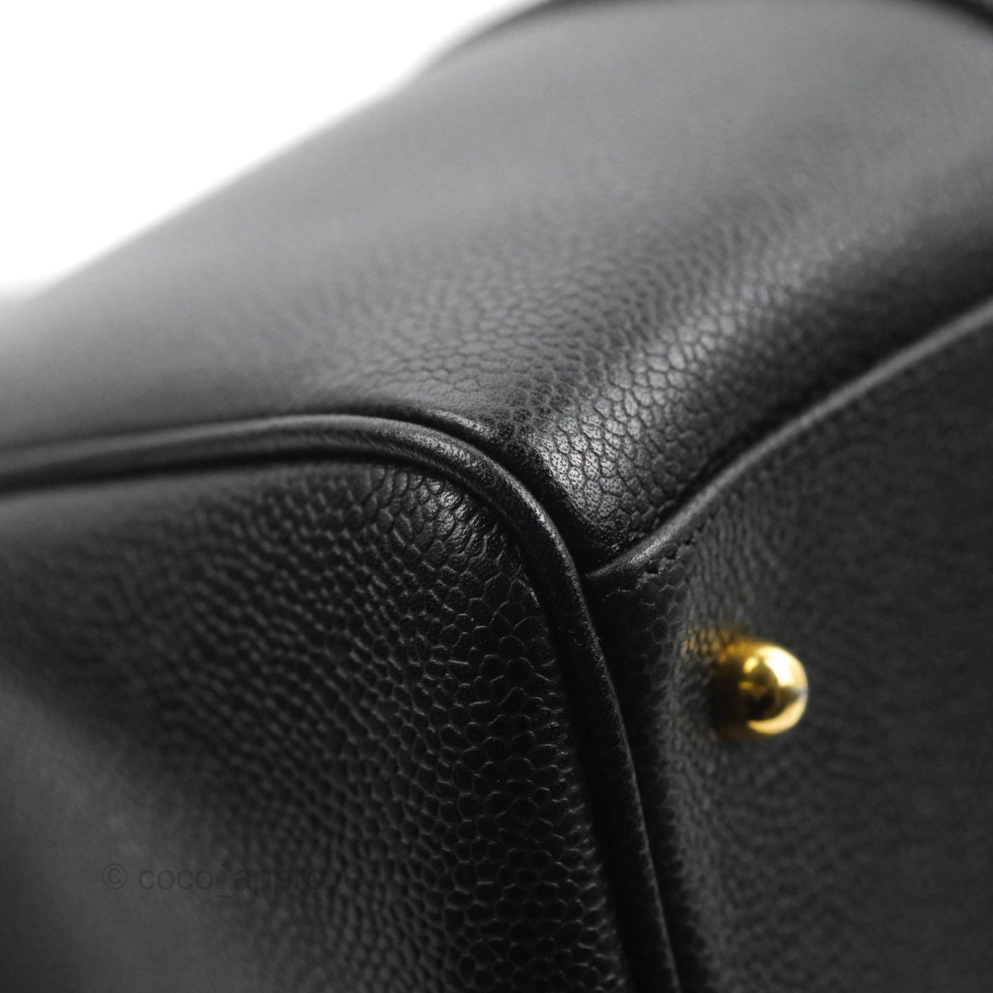 Chanel Vintage Boston Bag Black Caviar Gold Hardware