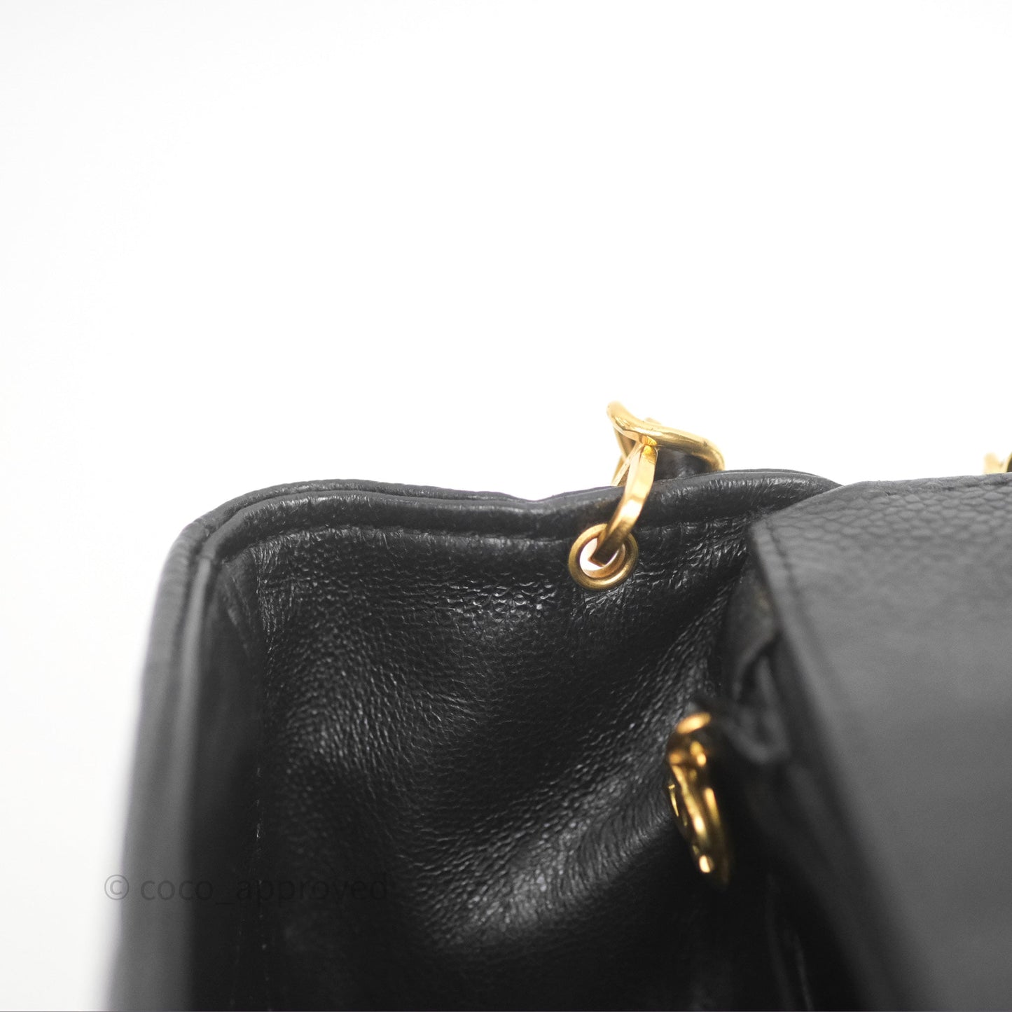 Chanel Small Vintage Quilted Classic Diana Flap Bag Black Caviar 24K Gold Hardware