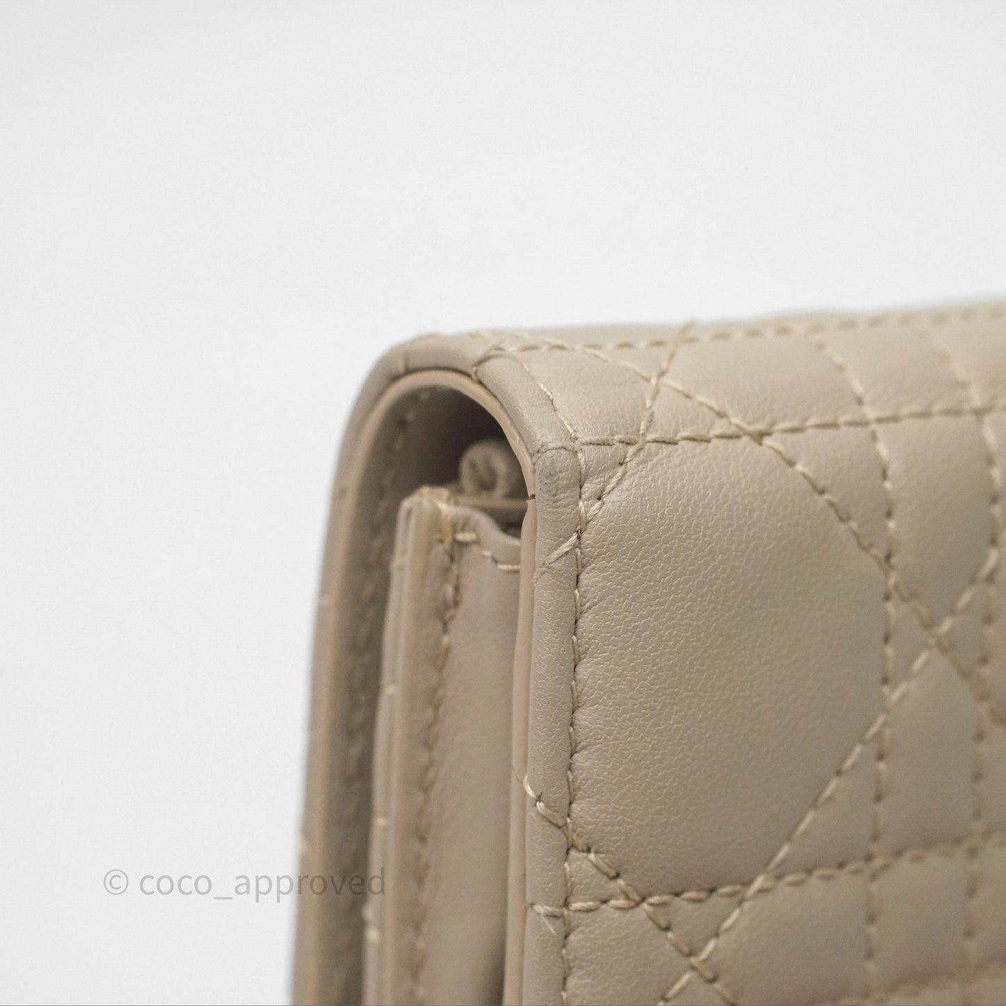 Christian Dior My Dior Glycine Wallet Powder Beige Cannage Lambskin