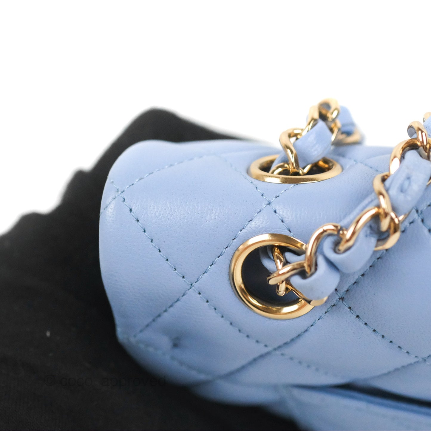 Chanel Small Classic Quilted Flap Blue Sky Lambskin Gold Hardware 21C