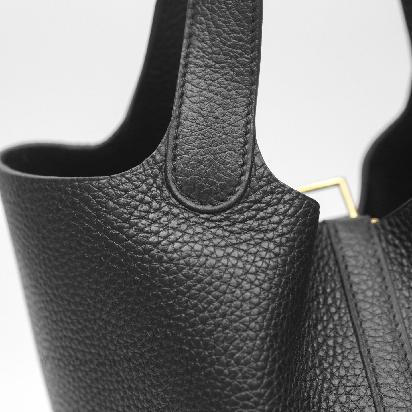 Hermès Picotin 18 Black Noir 89 Clemence Gold Hardware