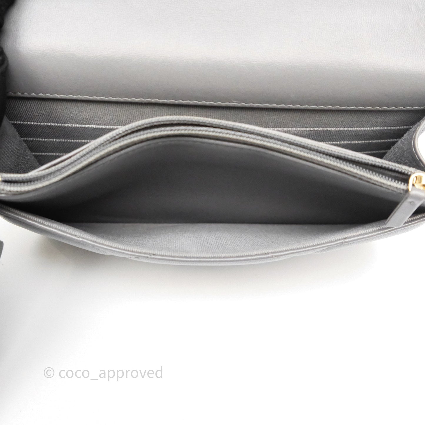 Chanel 19 Wallet on Chain WOC Grey Lambskin Mixed Hardware