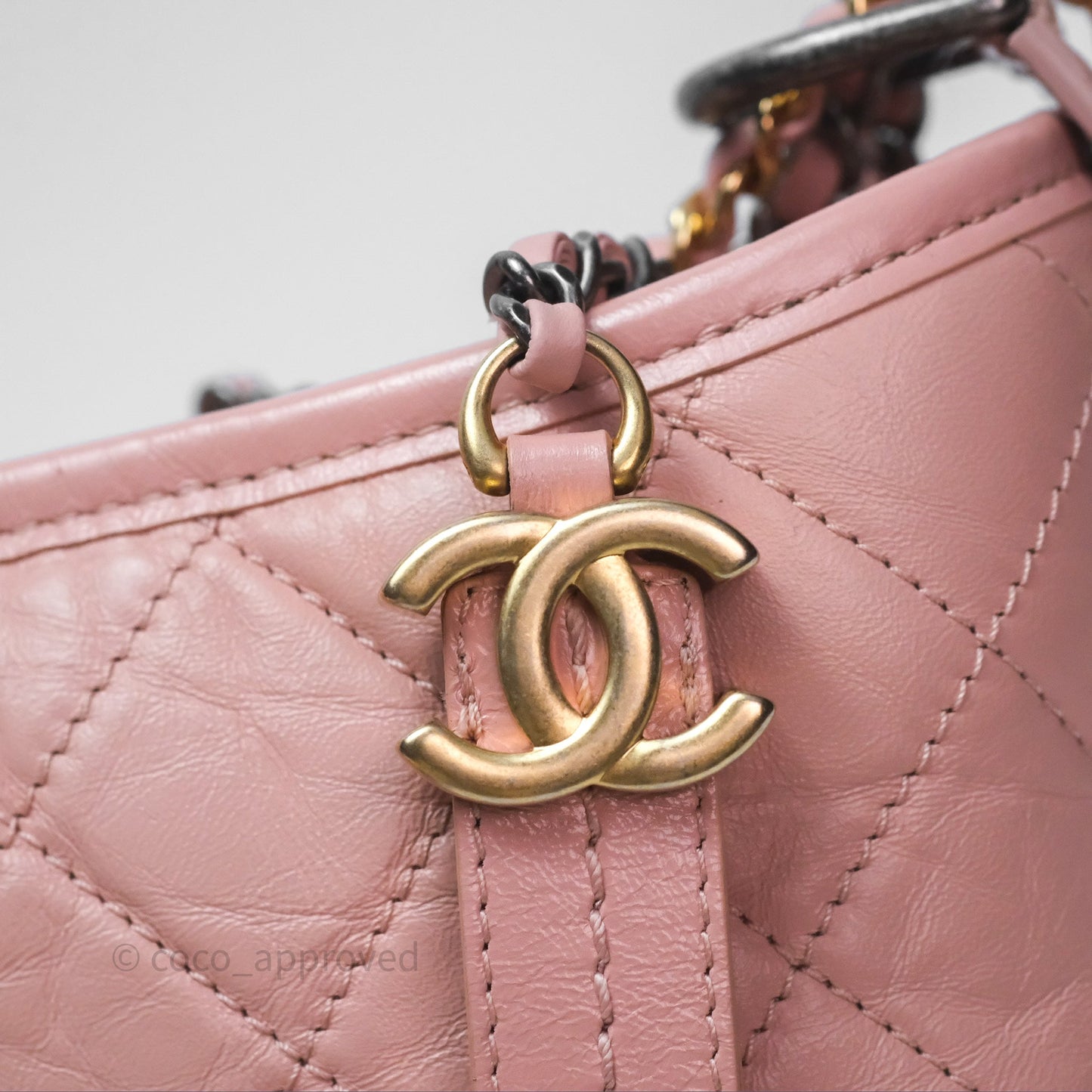 Chanel Small Gabrielle Hobo Quilted Pink Aged Calfskin