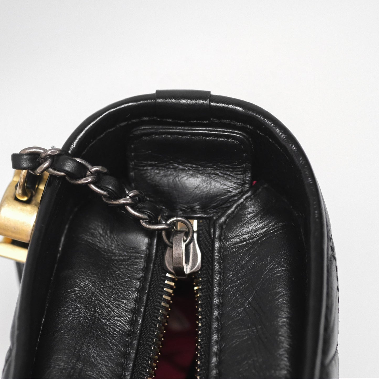 Chanel Small Gabrielle Hobo Quilted Black Aged Calfskin