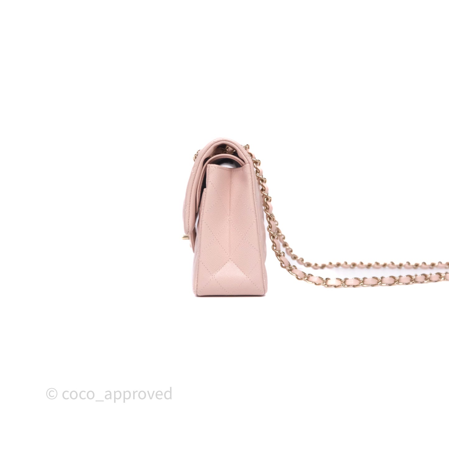 Chanel Small Classic Flap Quilted Light Pink Caviar Gold Hardware