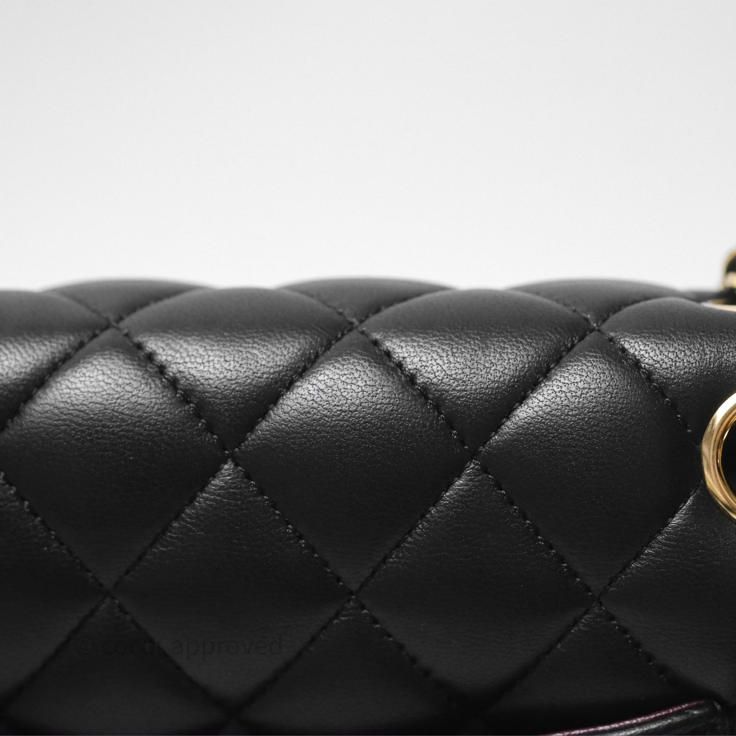 Chanel Classic M/L Medium Flap Quilted Black Lambskin Gold Hardware
