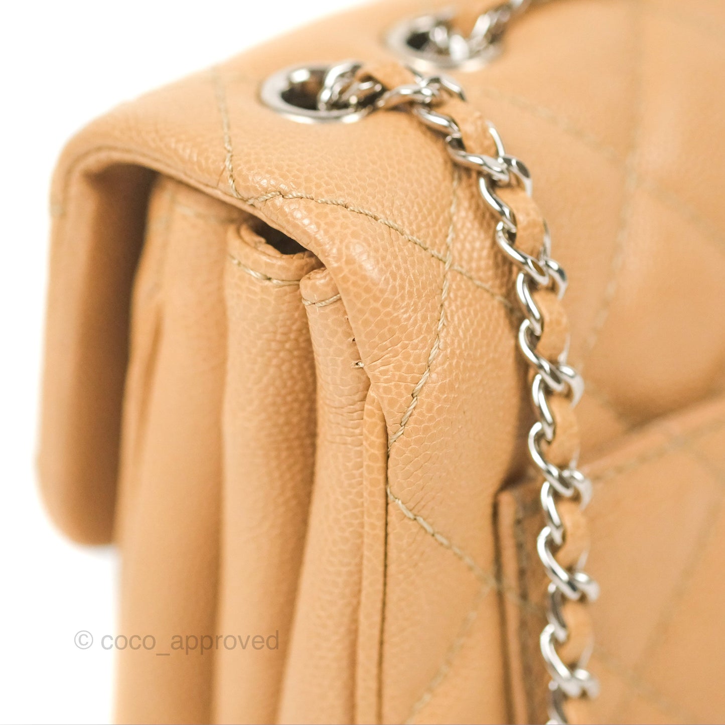 Chanel Quilted Small Urban Companion Flap Bag Beige Caviar Silver Hardware