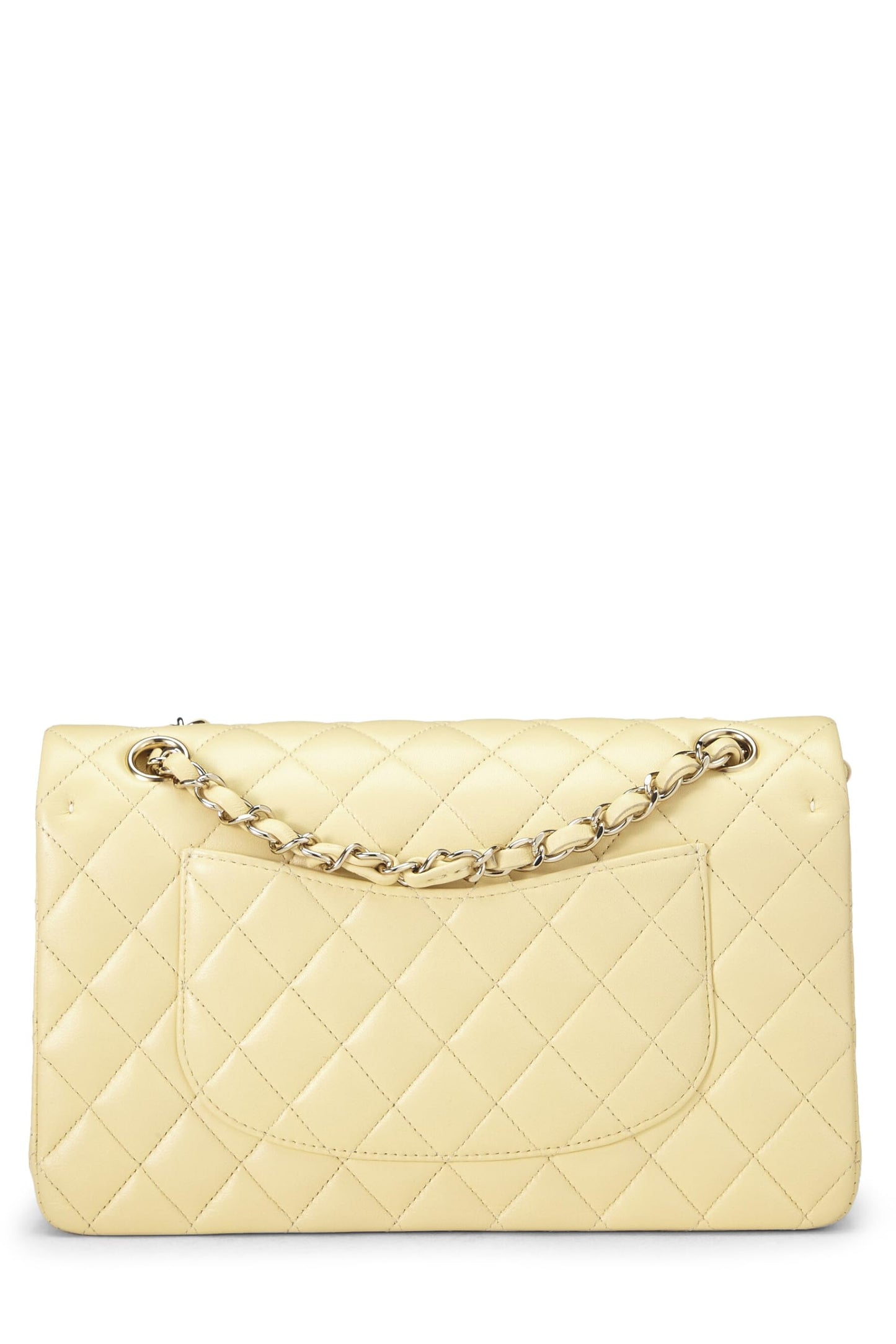Chanel,  Yellow Calfskin Classic Double Flap Medium, Yellow