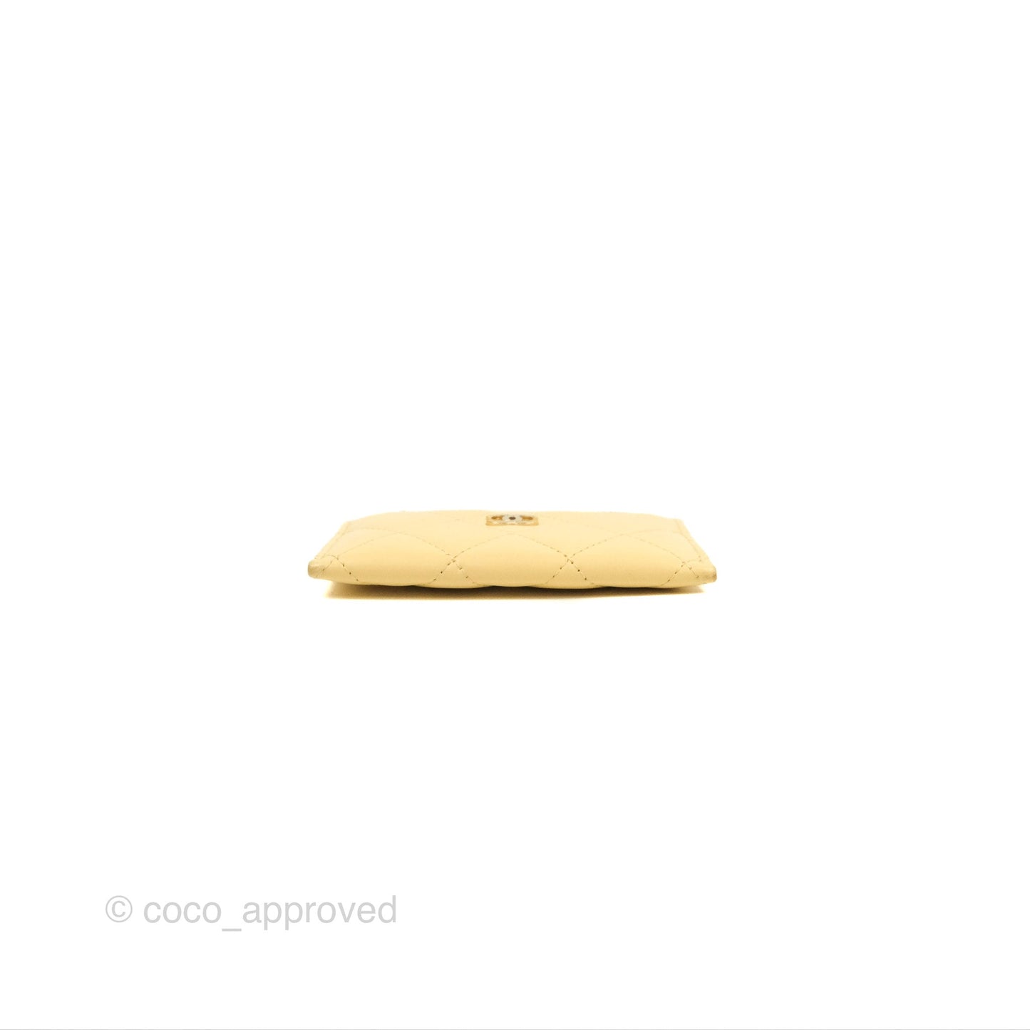 Chanel Classic Lambskin Flat Card Holder Yellow Gold Hardware