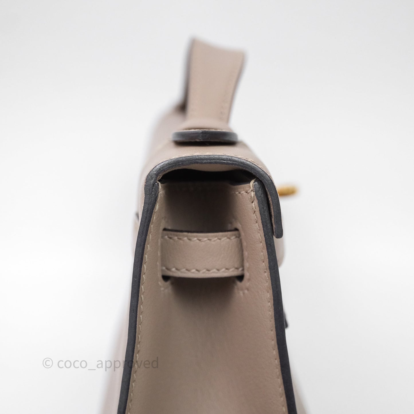 Hermès Kelly Pochette Gris Asphalte M8 Swift Gold Hardware