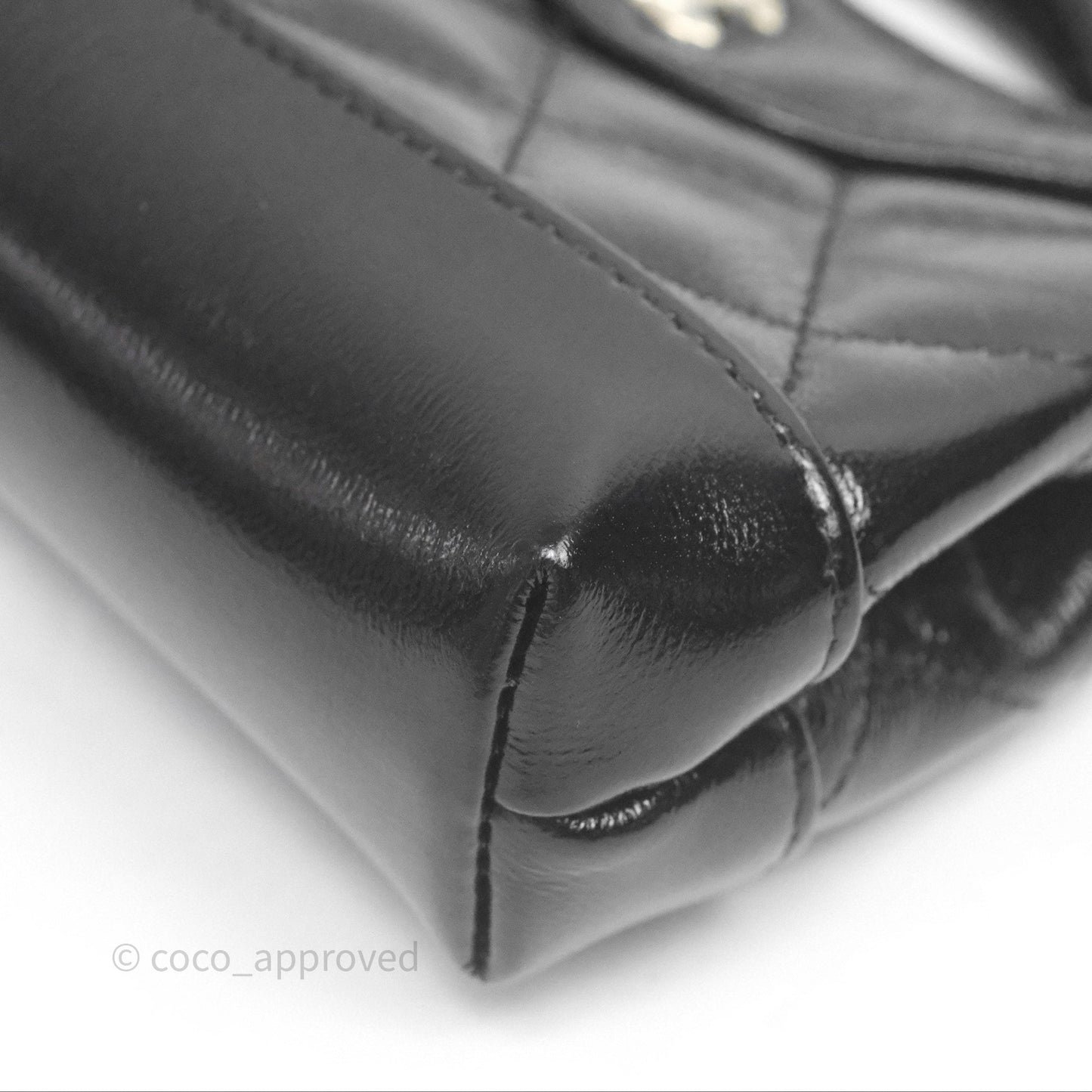 Chanel Micro 31 Clutch With Chain Black Shiny Calfskin Gold Hardware