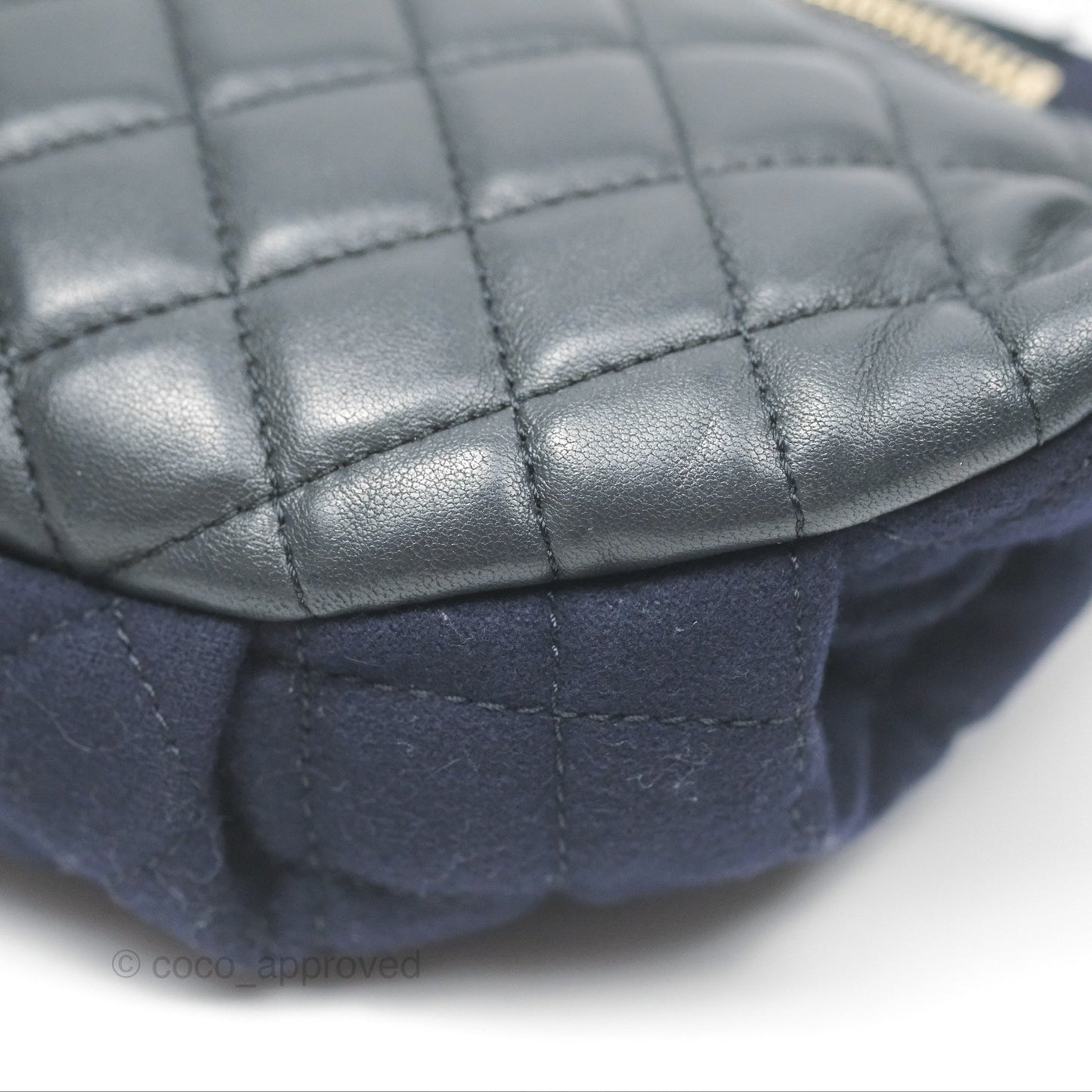 Chanel Paris Hamburg Charms Belt Bag Navy Wool Lambskin
