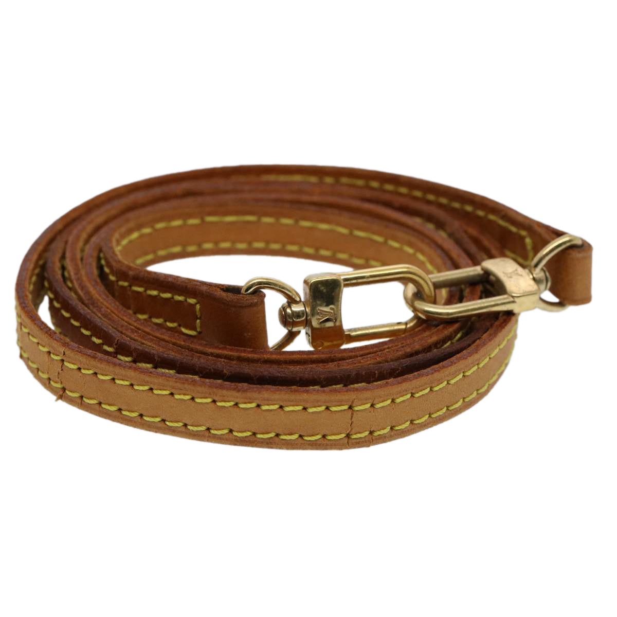 LOUIS VUITTON Shoulder Strap Leather 44.1"" Beige LV 61539