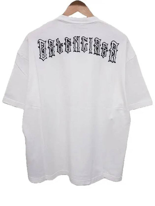 Luxury Balenciaga Back Logo Short Sleeve T-Shirt White