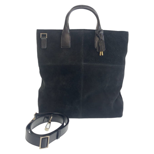 Luxury Gucci Trending 2025 Suede/Leather Tote Bag Black Silver Hardware