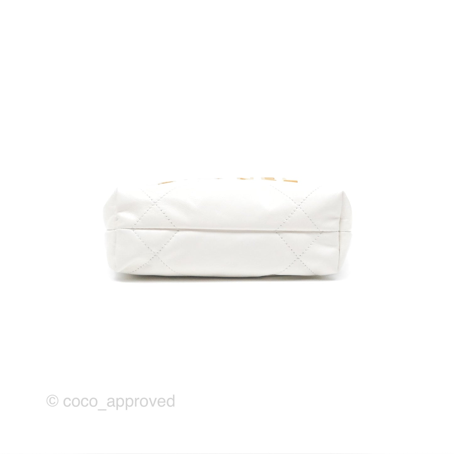 Chanel 22 Mini Bag White Shiny Crumpled Calfskin