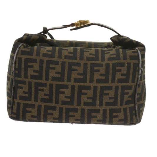 Luxury FendiZucca Canvas Vanity Cosmetic Pouch Black Brown61576