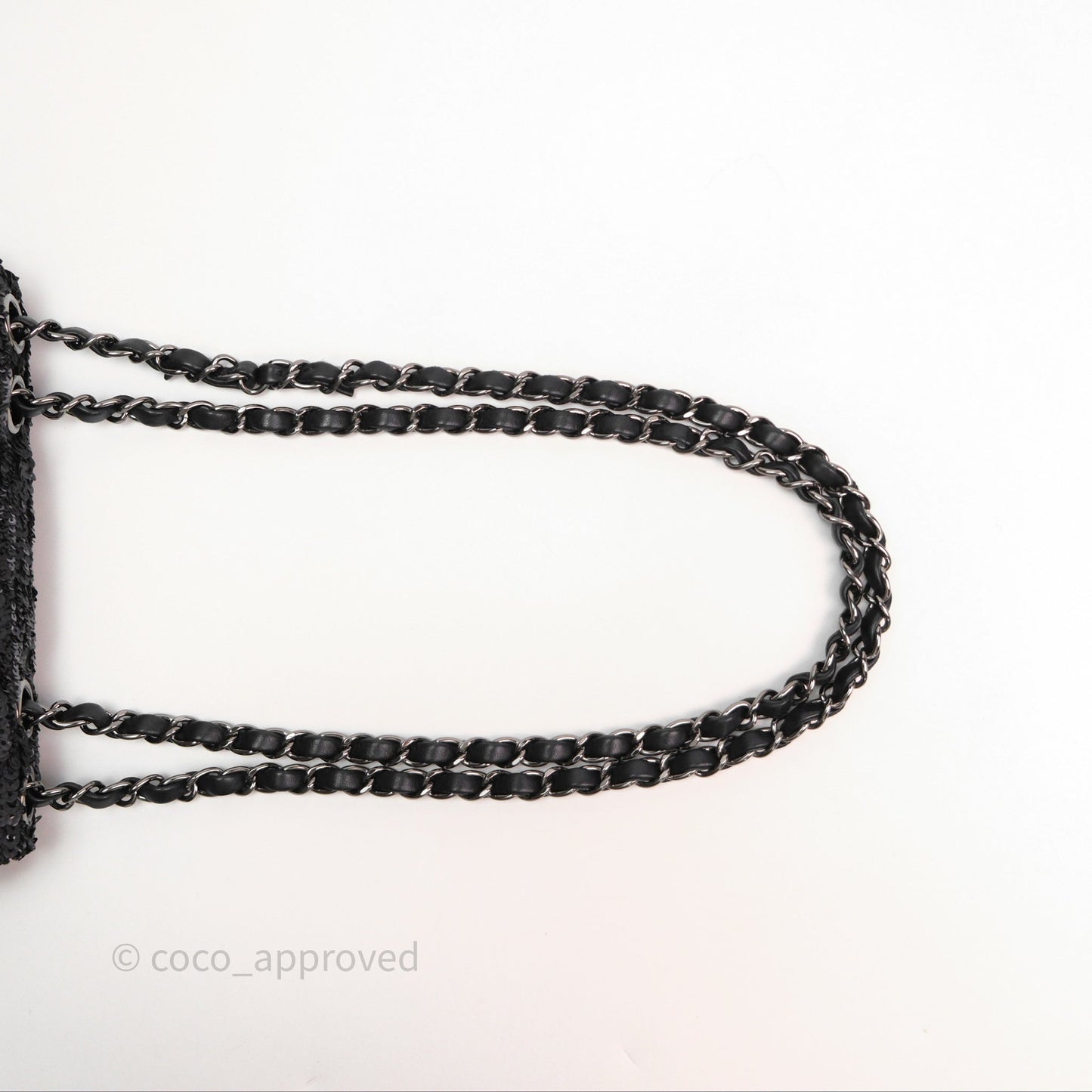 Chanel Mini Flap Bag Sequin Black/ Navy Gun Metal Hardware